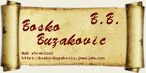 Boško Buzaković vizit kartica